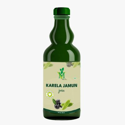 Mint Veda 100% Pure Natural Karela Jamun Juice Which Controls SBlood Sugar, Lowers Bad Cholesterol Naturally, Sugar Free Healthy Herbal Juice, 1 Litre