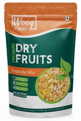 Wooq Organics Crunchy Oats Granola 400g, Breakfast Cereal, Plain (Granola Mix,)