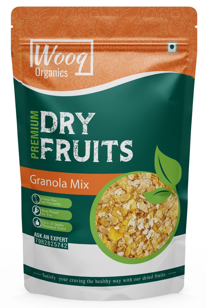 Wooq Organics Crunchy Oats Granola 400g, Breakfast Cereal, Plain (Granola Mix,)