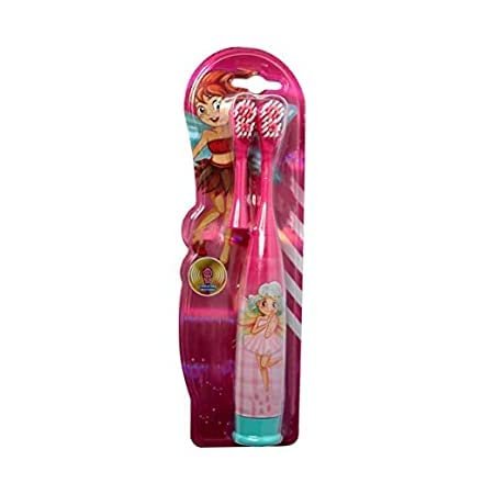 ARPIT MART Kids Cartoon Printed Pink & Blue Electric Toothbrush Extra Soft Electric Battery Powered Toothbrush for Kids (Pack of 1)