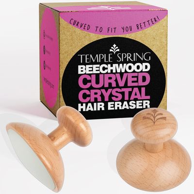 Crystal Hair Eraser - Magic Crystal Hair Remover Stone for Legs, Back and Body - Painless Exfoliating Hair Removal for Silky Smooth Skin - Beechwood (Small)