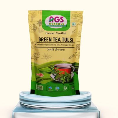 AGS Herbals Organic Certified Green Tulsi Tea