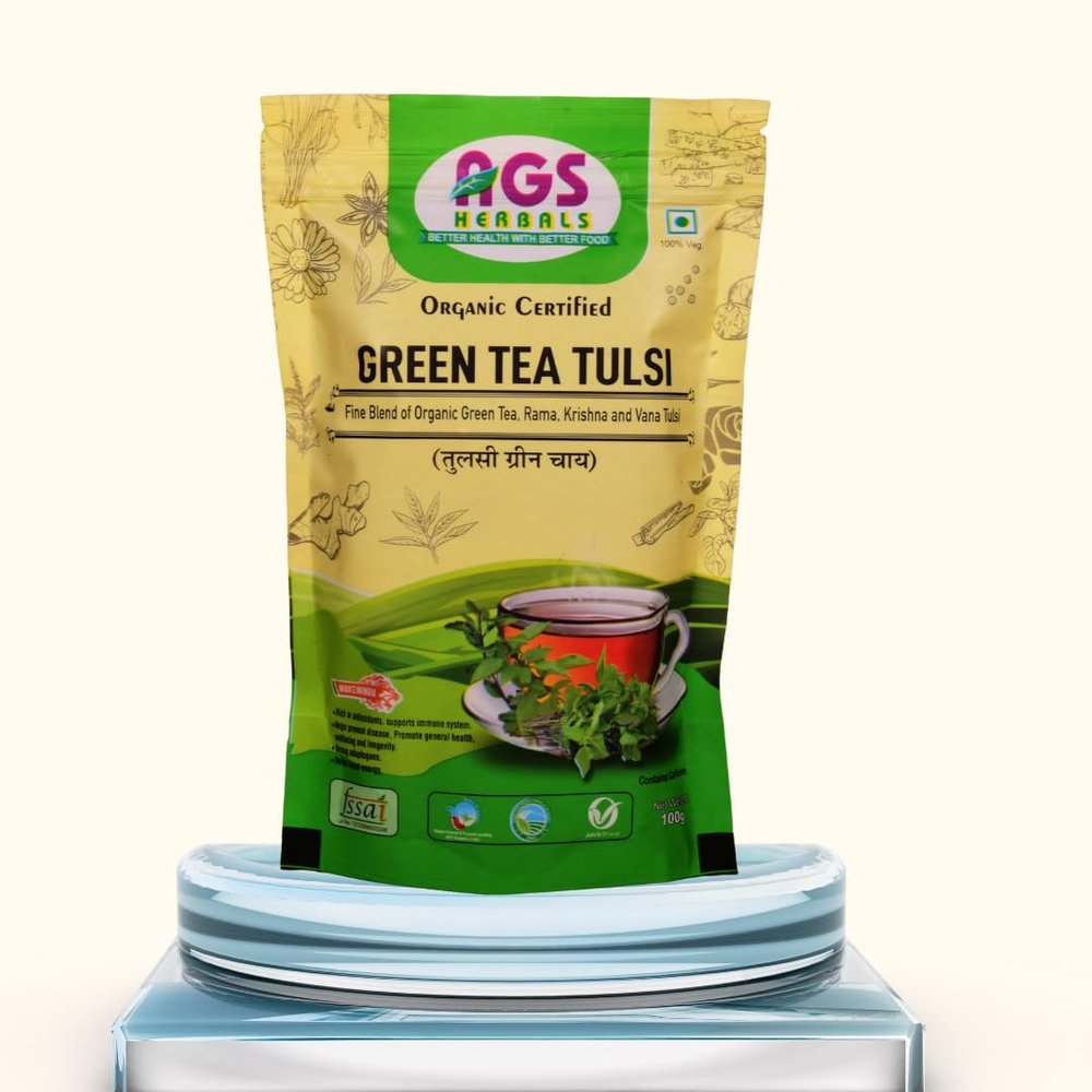 AGS Herbals Organic Certified Green Tulsi Tea