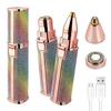 Geyoga Eyebrow Trimmer,Portable eyebrow trimmer for women, epilator for women facial hair remover for,Face, Lips, Nose Hair Removal Electric Trimmer with Light (Rainbow) (P-1) view 1
