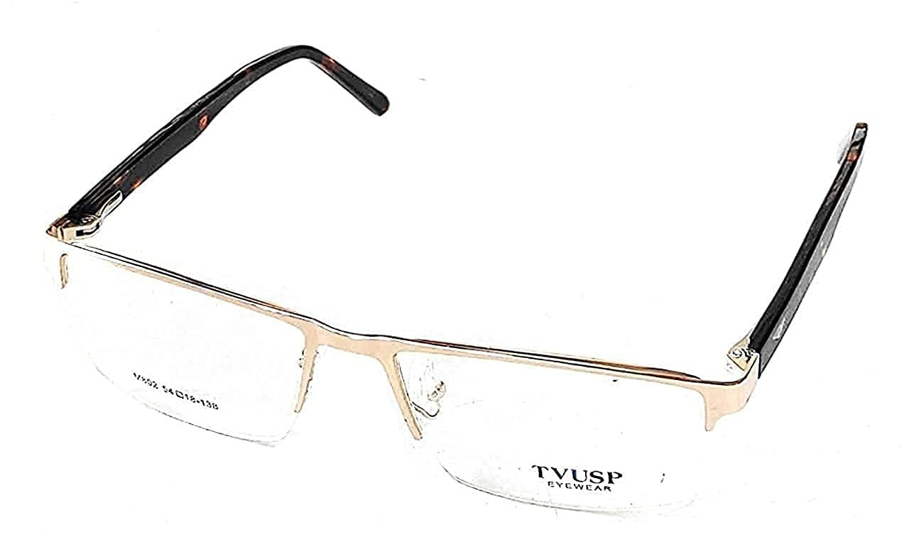 Eye 2 Eye Blue Cut Progressive Reading Glasses Progressive Blue Cut Glasses For Men Distance 0 +1.00 +1.25 +1.50 +1.75 +2.00 +2.50 +2.75 +3.00 Golden Half Rim (Distance 0 / Reading +1.75)
