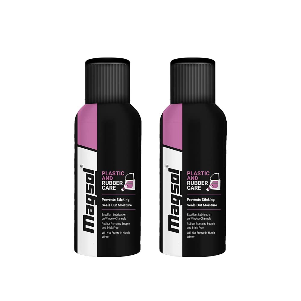 Magsol Plastic and Rubber Care | Dashboard Plastic Trim Center Console and Door Panels | Protection and Shine for Vinyl Rubber and Plastic | Restores Faded Plastic (100 ML - Pack of 2)