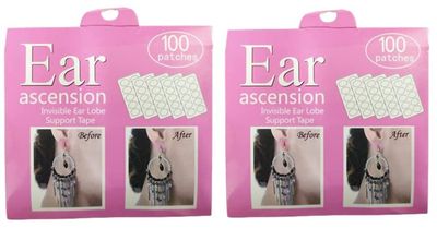 Beauty Tool Invisible Ear Lobe Support Tape for women and girls (Transparent, Free Size)| 100PCS | (Pack of 2)