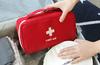 ARANKA Travel Medicine Pouch Emergency First Aid Kit Box Organizer with Medicine-Pocket Empty Bag for Travelling Car, Home, Office - Storage Bag (Red, Polyester) view 3