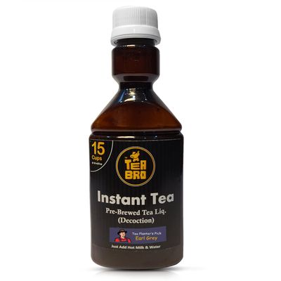 Instant Tea, Earl Grey Flavour Tea Decoction (Concentrate) | Serves 15 Cups | In Measuring Head Squeeze Bottle | Pre-Brewed Tea Liquid | Just Add Hot Milk + Water