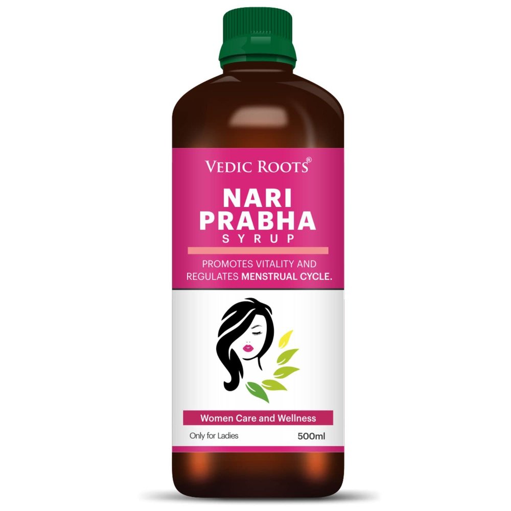VEDIC ROOTS Ayurvedic Nari Prabha Women Health Care Syrup|PCOS PCOD & Irregular Periods Balance Tonic/Supplement|Leucorrhoea,White Discharge,Periods Pain & Body Ache Relief Medicine - 500 ML