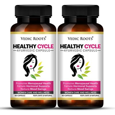 VEDIC ROOTS Ayurvedic Women Health & PCOS PCOD Care Capsule - 120,Irregular Periods Balance & Immunity Booster Supplement|Leucorrhoea,White Discharge,Periods Pain & Body Ache Relief Medicine