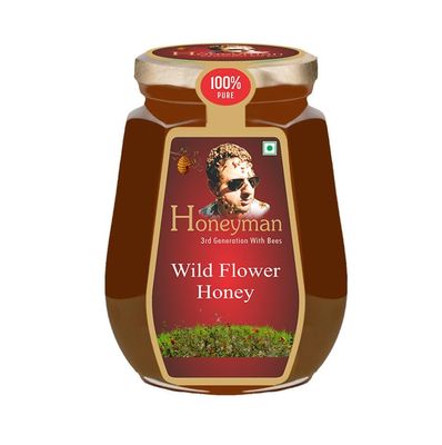 Honeyman Wild Flower Honey 500g | 100% Pure & Natural | Raw & Unprocessed | Healthy Natural Sweetener for Tea, Spreads, Desserts & Everyday Wellness