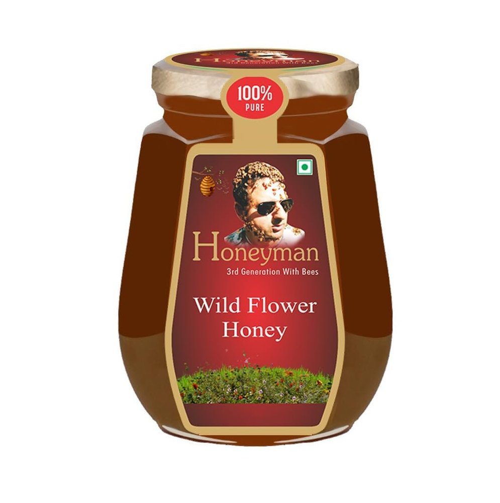 Honeyman Wild Flower Honey 500g | 100% Pure & Natural | Raw & Unprocessed | Healthy Natural Sweetener for Tea, Spreads, Desserts & Everyday Wellness