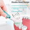 Mckkor Denture Brush 4 Pack Cleaning Brush,Double Sided Denture Toothbrushes, Multi-Layered Bristles & Ergonomic Rubber Anti-Slip Handle Denture Brush Toothbrush, for Denture Cleaning Care view 2