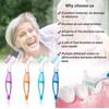 Mckkor Denture Brush 4 Pack Cleaning Brush,Double Sided Denture Toothbrushes, Multi-Layered Bristles & Ergonomic Rubber Anti-Slip Handle Denture Brush Toothbrush, for Denture Cleaning Care view 4