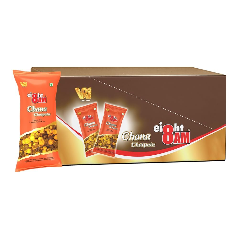 8AM Spicy and Flavorful Chana Chatpata | Perfect for Anytime Snack | Namkeen | Pack of 20