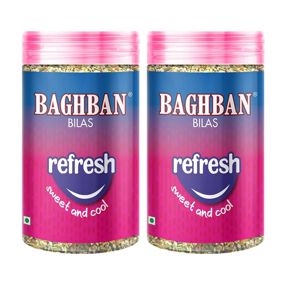 Baghban Bilas Refresh Sweet & Cool Mouth Freshener | Traditional Indian Mukhwas | After-Meal Digestive Snack | Refreshing & Aromatic Mouth Freshner | Combo Pack of 2 x 100g (200g Total)