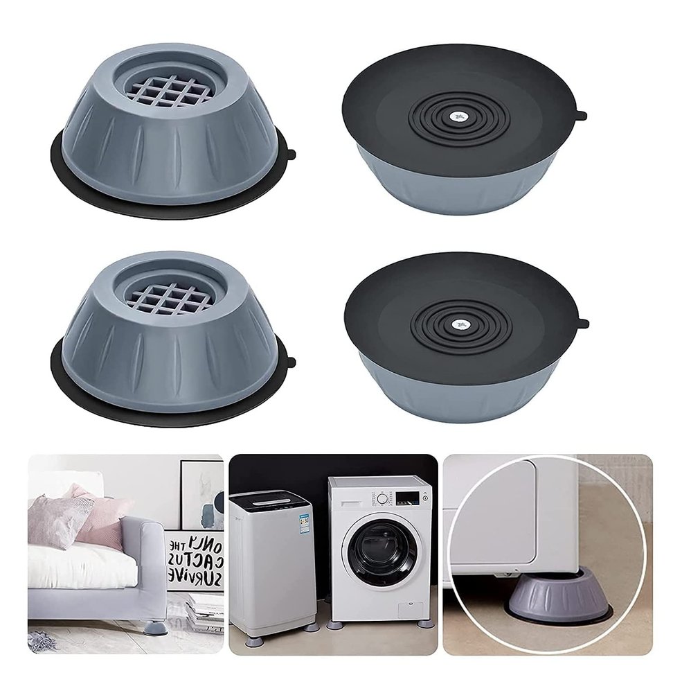Anti-Vibration Pads for Washing Machine, Washer and Dryer Anti-Vibration Pads with Suction Cup, Anti Walk Pads Shock Absorber for Furniture
