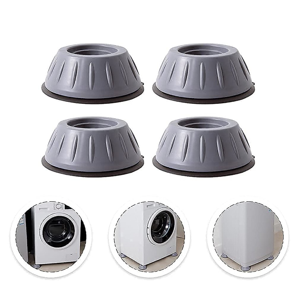 4 PCS Washing Machine Anti Vibration Pads with Suction Cup Feet, Fridge Washing Machine Leveling Feet Anti Walk Pads Shock Absorber Furniture Lifting.
