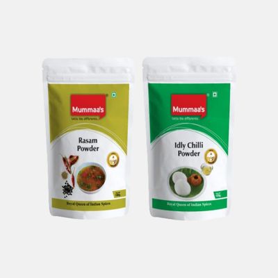 Mummaas Idli chilli and Rasam Masala Powder Fresh & Natural, No Preservatives 10 gm x 10 (Pack of 10)