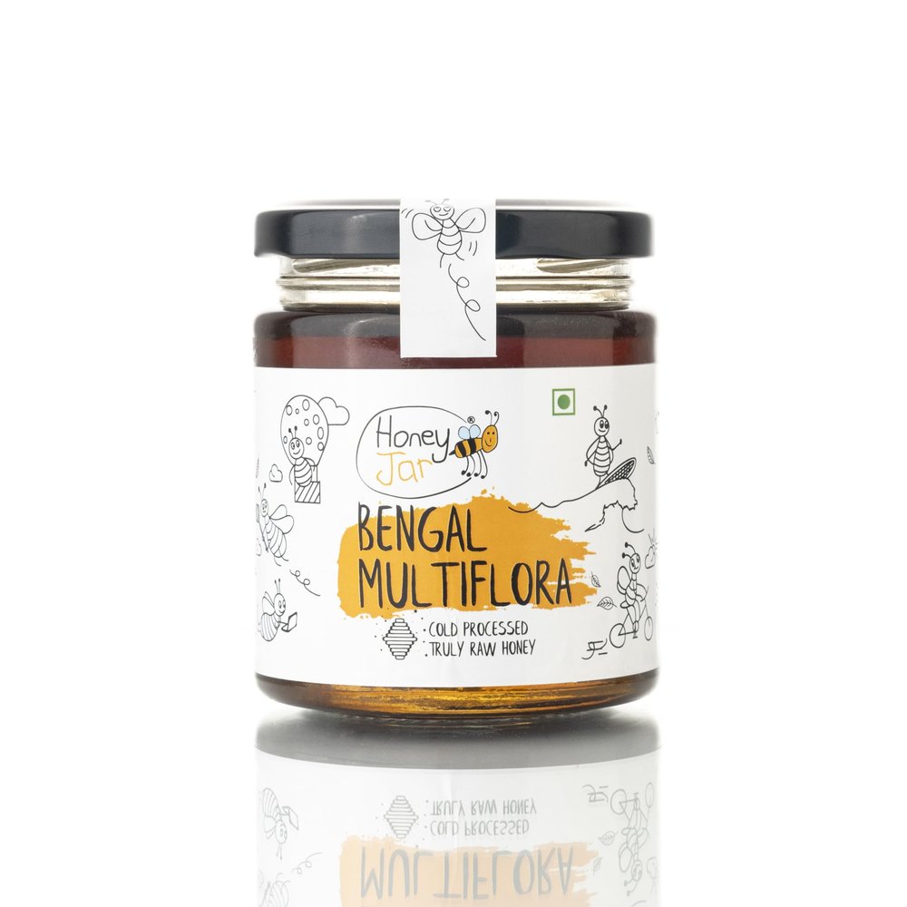 Honey All Day - Bengal Multiflora Raw Honey | 100% Natural Cold Processed Organic Honey | Sourced from forests of Bengal | Fresh Honey | Immunity Booster | No Added Sugar |Certified & Tested (200 gm)