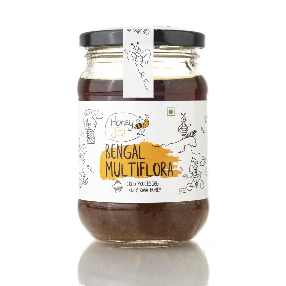 Honey All Day - Bengal Multiflora Raw Honey | 100% Natural Cold Processed Organic Honey | Sourced from forests of Bengal | Fresh Honey | Immunity Booster | No Added Sugar |Certified & Tested (300 gm)