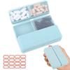 HANNEA Daily Pill Organizer, 7 Compartments Portable Pill Case Travel Pill Organizer, Folding Design Pill Box for Purse Pocket to Hold Vitamins,Cod Liver Oil,Supplements and Medication, Blue view 1