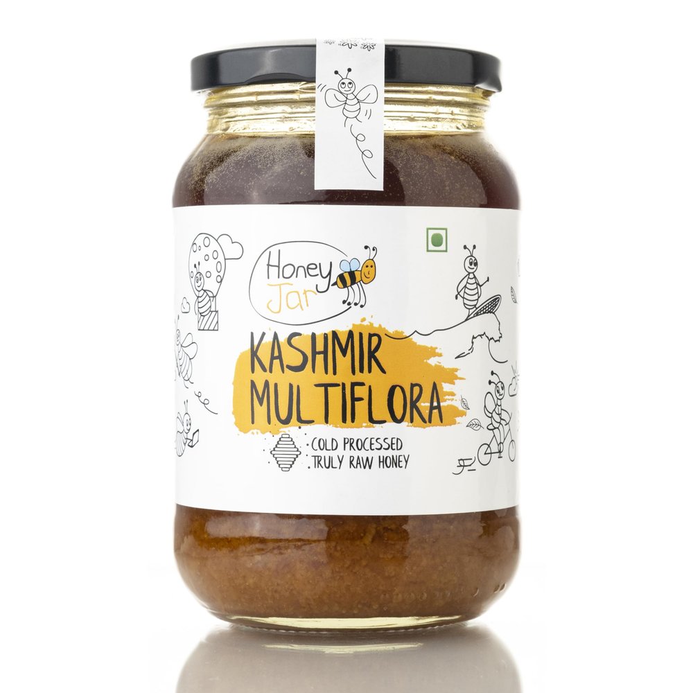 Honey All Day - Kashmir Multiflora Raw Honey | 100% Natural & Cold Processed Organic Honey | Sourced from forests of Kashmir | Fresh Honey | No Added Sugar | Certified & Tested | Pack of 1 (650 gms)
