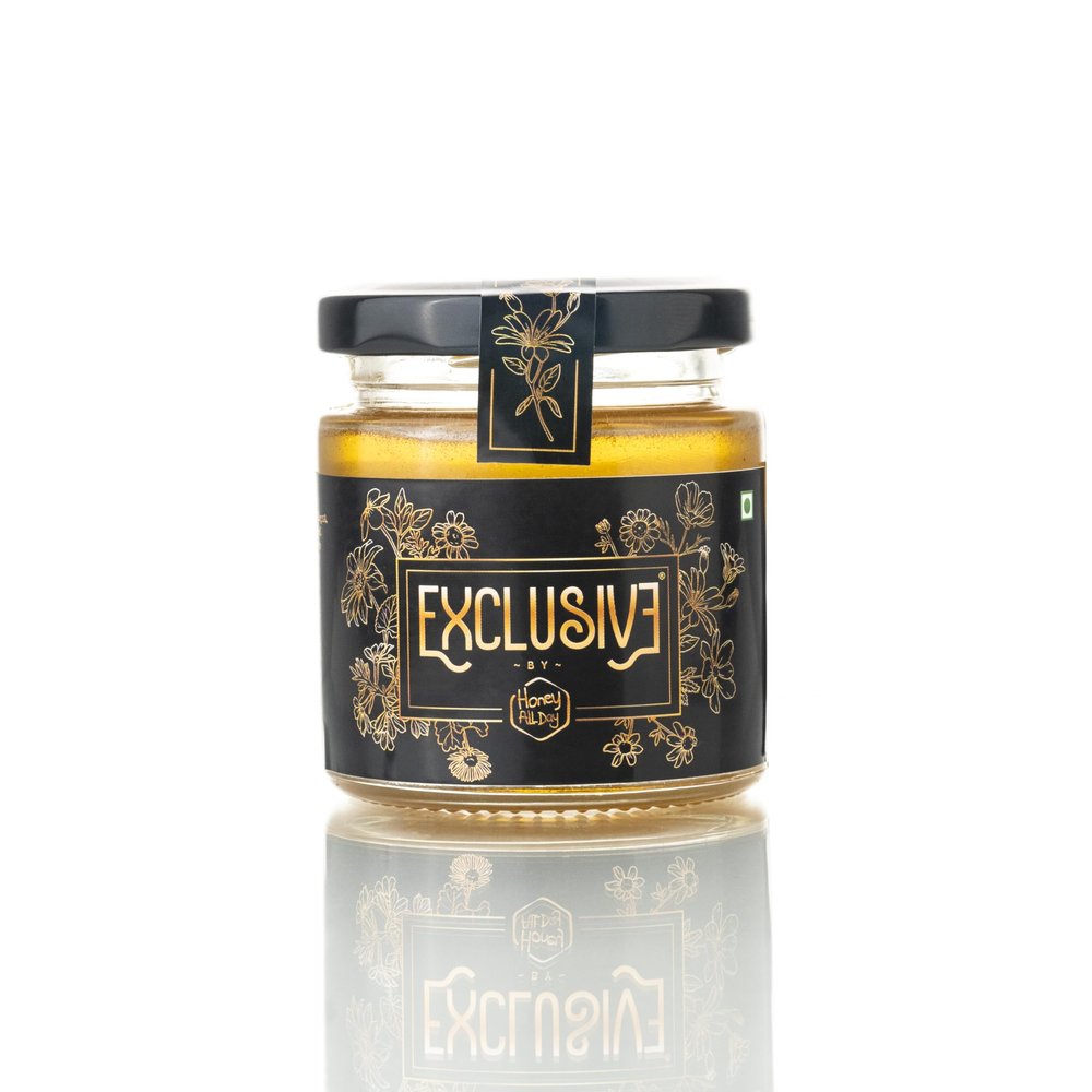 Honey All Day - Kashmir White Acacia Raw Honey | 100% Pure Natural, Cold Processed & Unprocessed Organic Honey | Ethically sourced from the forests of Kashmir | Honey in fresh | 100% Certified & Tested | Pack of 1 ( 150 gms)
