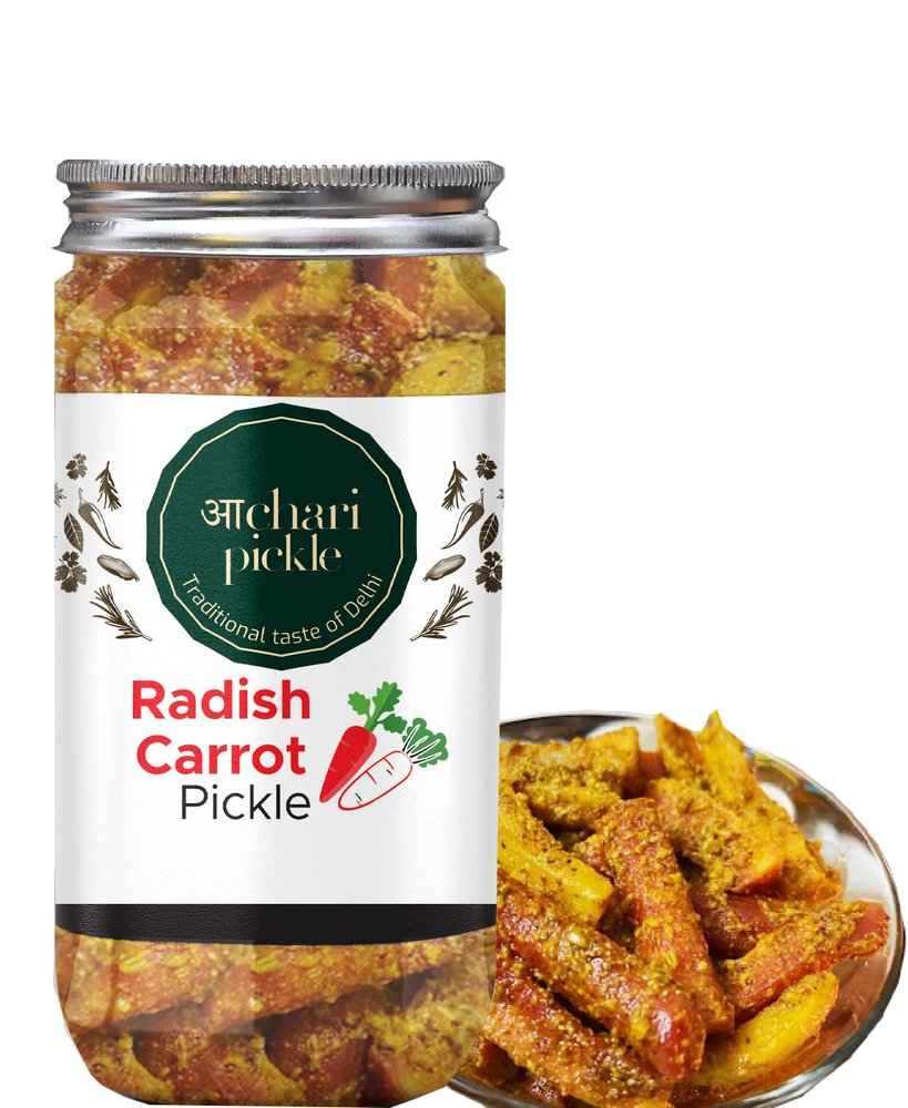 Carrot Radish Pickle, Home Made, Gajar Mooli ka Achar 400 GM I Taste Bhi Health Bhi I Homemade & Organic Pickle