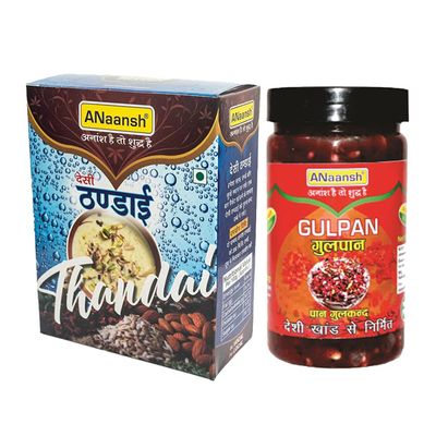 ANaansh Desi Thandai 200g with Gulpan 200gm Combo Pack