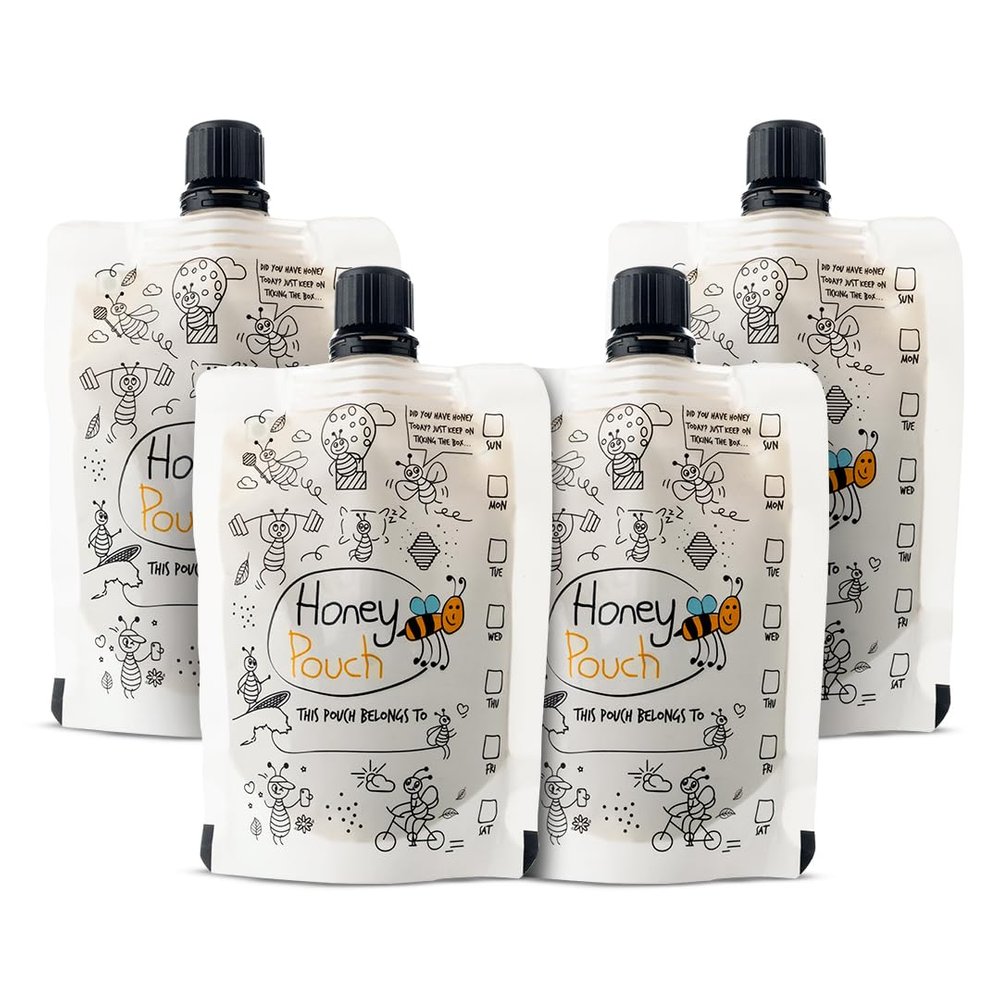 Honey All Day - Raw Honey Pouch Pack of 4 |100% Natural Cold Processed Organic Honey |Sourced from forests of Bengal |Fresh Honey |Immunity Booster |No Added Sugar 100% Certified & Tested (70 gm Each)