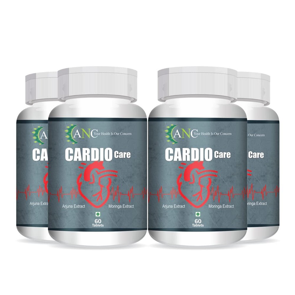 ANC Cardio Care Arjuna Extract & Moringa Extract for Heart Health & Cholesterol Control 60 Tablets for Men & Women (Pack of 4)