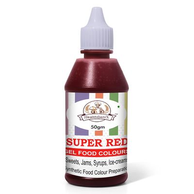 Healthgenix Food Flavours & Colours Concentrated Gel Food Color - Super Red, 50 g