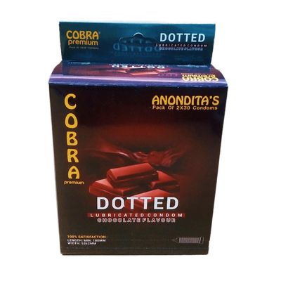 COBRA Premium Dotted Lubricated Chocolate Flavour Condom (Chocolate)