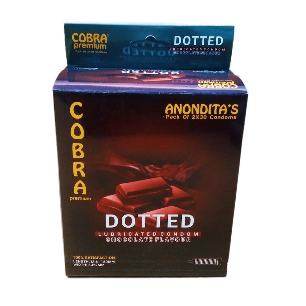 COBRA Premium Dotted Lubricated Chocolate Flavour Condom (Chocolate)