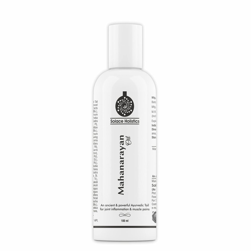 Solace Holistics Mahanarayan Ayurvedic Massage Oil | Soothes Muscles | For Healthy Joints | Natural Pain Relief Oil | Suitable for both men and women | Pack of 100ml