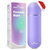 Easy@Home Portable Bidet Spray: Purple Retractable Handheld Bidet with Angled Nozzle, Leakproof Plastic Cleaning Bottle for Toilet, Personal Hygiene Care, Suitable for Travel and Outdoor Use 380ml view 1