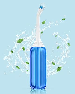 Electomania 500Ml Plastic Retractable Handheld Bidet Portable Of Antislip, Matt Finish, Bidet Angled Nozzle Spray With Travel Bag (Blue )