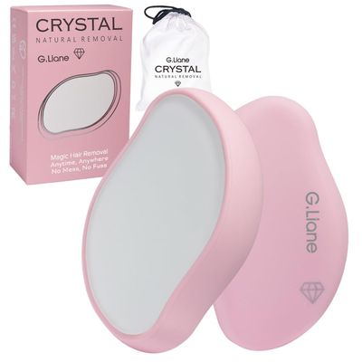 G.Liane Crystal Hair Eraser,Painless Glass Hair Removal Device,Magic Nano Hair Remover Stone,Reusable Epilator for Women and Men (Pink)