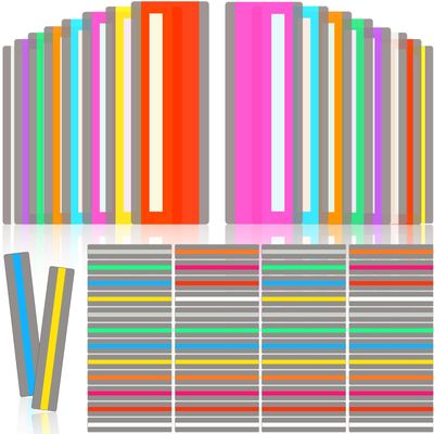 Yexiya 48 Pcs Guided Reading Strips Colored Highlight Strips Colorful Overlay Highlighter Bookmarks Dyslexia Reading Tools Reading Trackers for Kids Children Student Assistant Helps Dyslexia, 2 Sizes