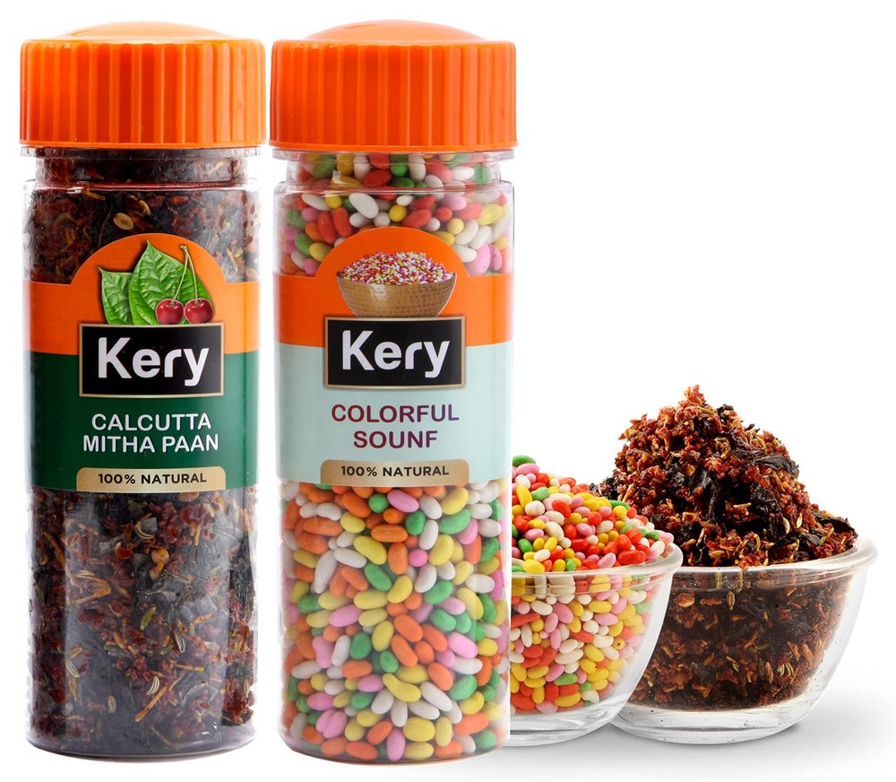 Kery Mukhwas Coloured Saunf & Dry Calcutta Paan, 280g, 2 bottle