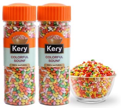 Kery Mukhwas Coloured Saunf, 180g x 2 bottle