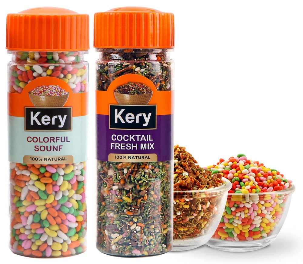 Kery Mukhwas Royal Fresh Mix & Coloured Saunf, 300g, 2 bottle