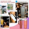 6 Pack Silicone Replacement Straws for Stanley 20 30 40oz Cup, Long Straws Compatible 40 oz Stanley Tumbler,Reusable Straw with Cleaning Brush for Stanley Cup Accessories view 3