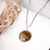 9Dzine Tiger Eye Round Shape Pendant for Men & Women | Stylish Chain Necklace Pendant Jewellery Gift for Anniversary, Birthday, Valentine view 3