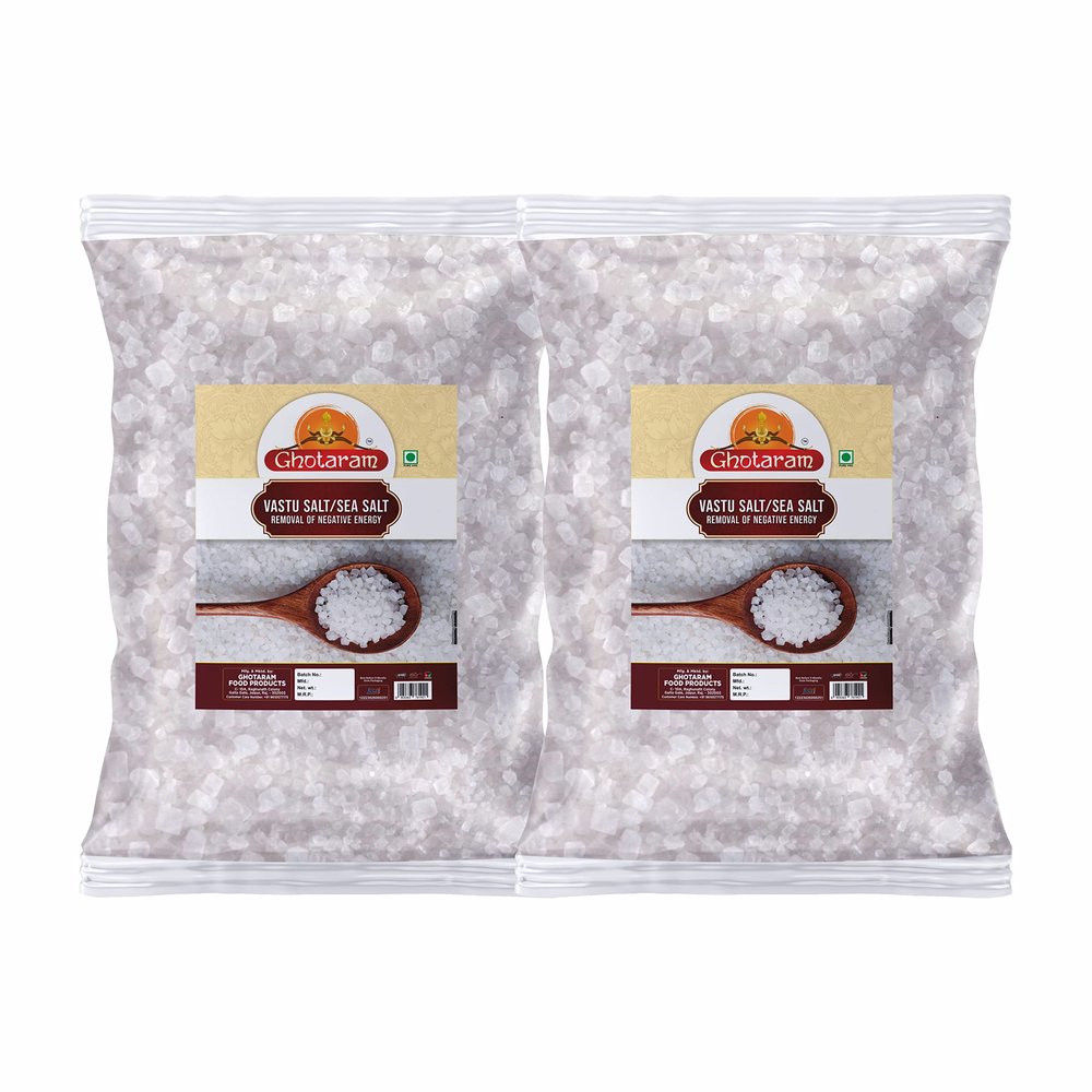 GHOTARAM Diwali Sale Sapta Sindhu Natural Indian Sea Salt Hand Harvested Pure Natural Sea Salt/Mota Salt Suddh Salt/Sudh Namak-850GM*2Pack Great Indian Festival