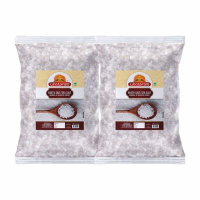 GHOTARAM Diwali Sale Ancient Vaastu Salt, Vastu Salt, Feng shui Salt,Mineral Salt/Mota/Sabut/Suddh Namak/Salt|Sabut Namak Rich In Minerals-400GM*2Pack Great Indian Festival