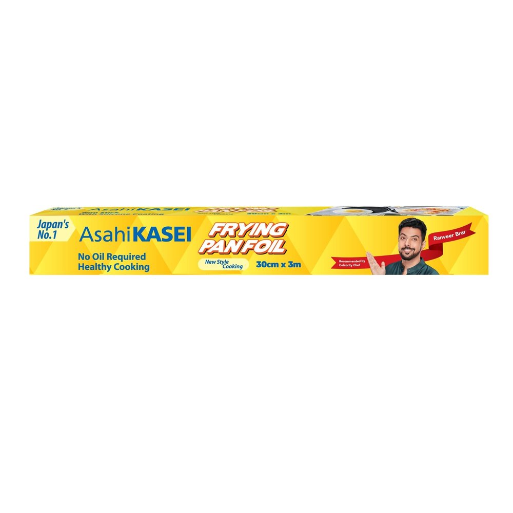 Asahi Kasei Frying Pan Foil 30cm x 3m | Oil-Free Cooking | Silicone Coated | Non-Stick | Healthy & Reusable | Imported from Japan