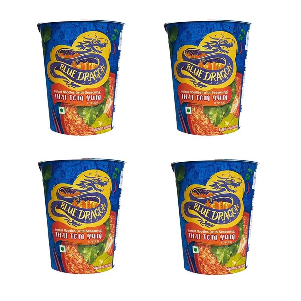 Blue Dragon Instant Cup Noodle Thai Tom Yum 63 GMS (Pack of 4)